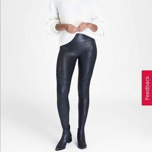 NWT Faux Leather Quilted Leggings